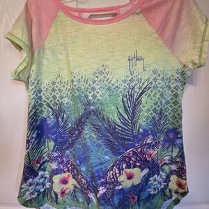Guy Harvey Women's Multicolor Tropical Top